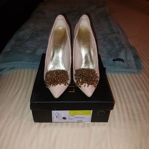 Nude Suede Fringed Shoes